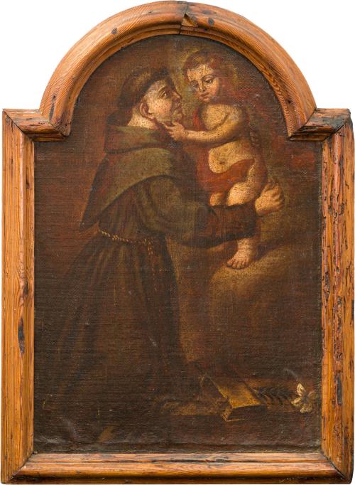 ESCUELA ESPAÑOLA. Siglo XVIII, San Antonio de Padua con el 