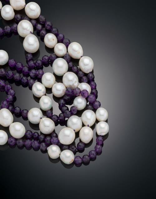 COLLAR DE PERLAS Y AMATISTAS