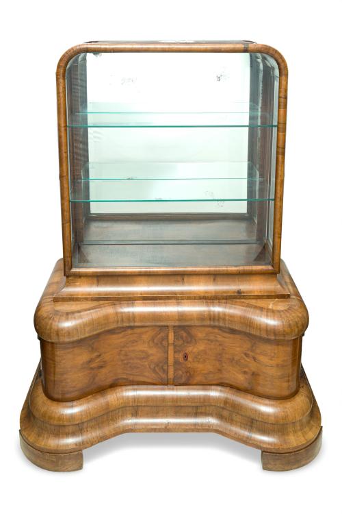 Vitrina Art Decó, Francia, c.1920En madera de nogalCuer