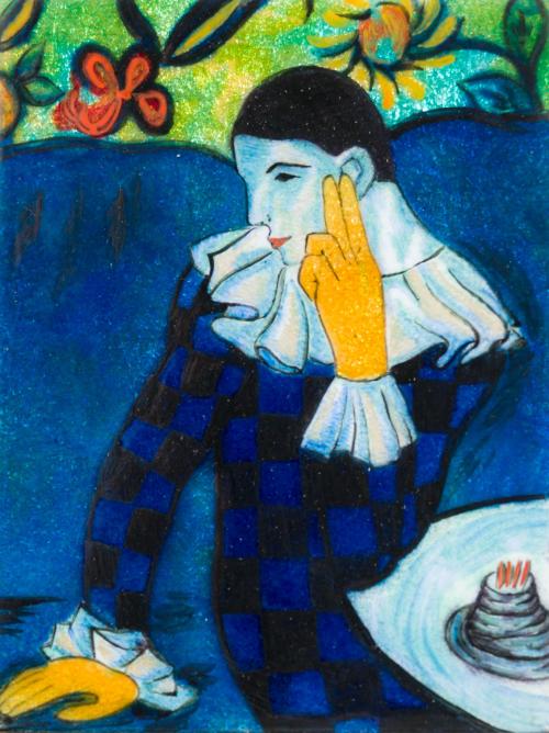 Pareja de porcelanas esmaltadas, según Picasso y Gauguin