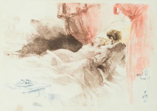 ESCUELA ESPAÑOLA S.XX, Escena amorosa de amantes, Lápices d