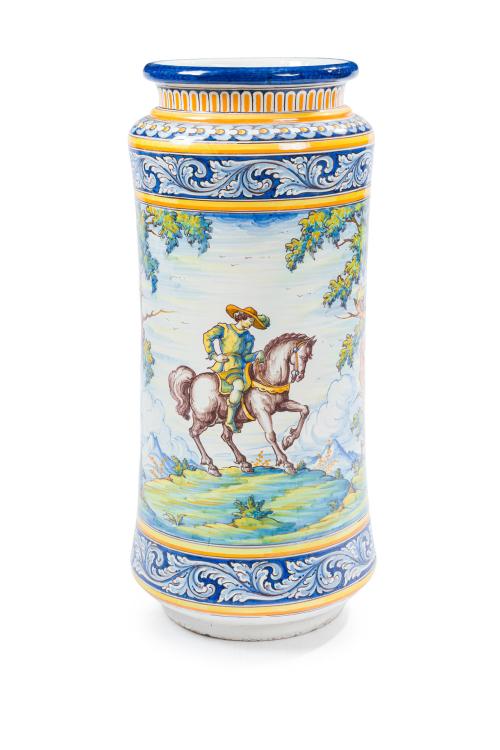 Paragüero en cerámica española Talavera- Ruiz de Luna. Firm