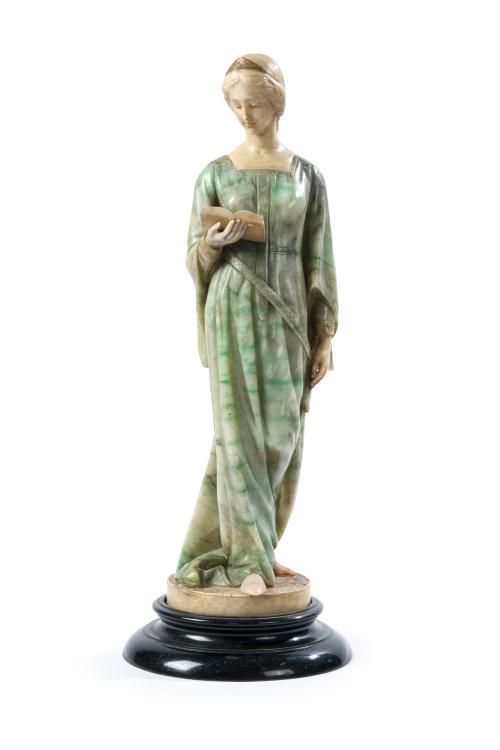 ESCUELA ESPAÑOLA S. XX, “La lectura”Figura de dama leyend
