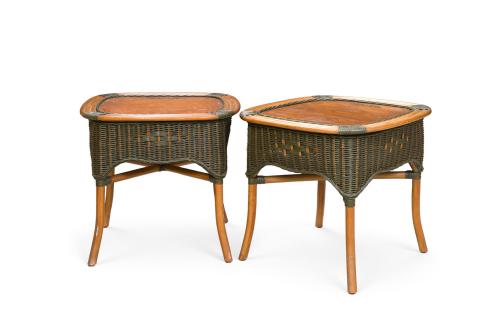 Conjunto de exterior en mimbre pintado, c. 1970.