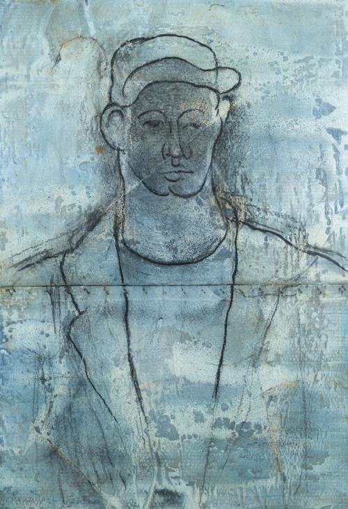 JOAN BENNASSAR (Mallorca, 1950), Hombre del barret, Óleo so