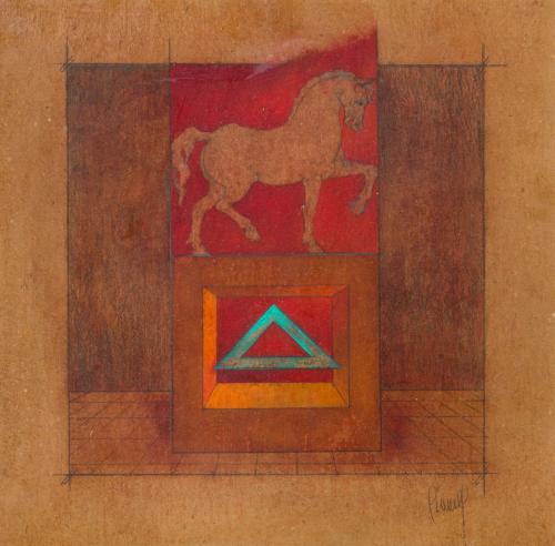 CARLES PLANELL (Barcelona, 1927-2008), Caballo sobre peana,
