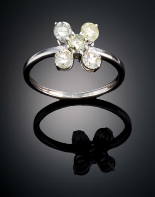 SORTIJA FLOR CON DIAMANTES