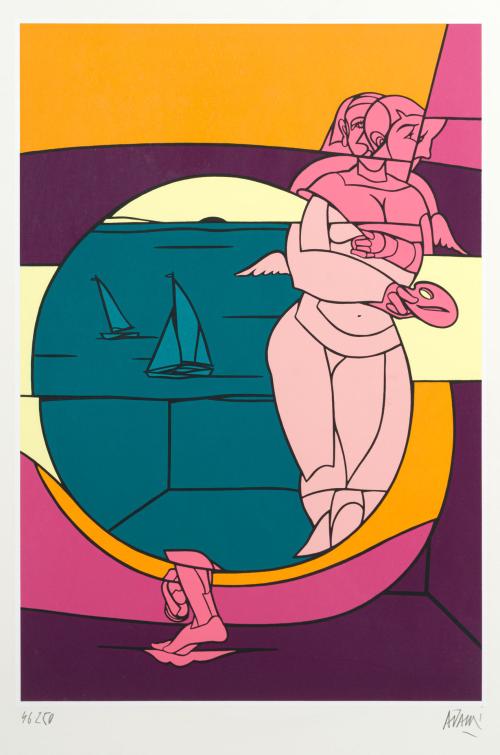 VALERIO ADAMI (Bolonia, 1935), Dieu de l´ Olympe