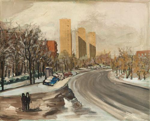 AGUSTÍN HERNANDEZ (México, 1924 - 2022) , Madrid Nevado, Ól