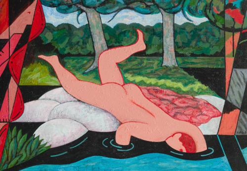 JAIME ALEDO (Murcia,1959), La caída de Narciso, Acrílico so