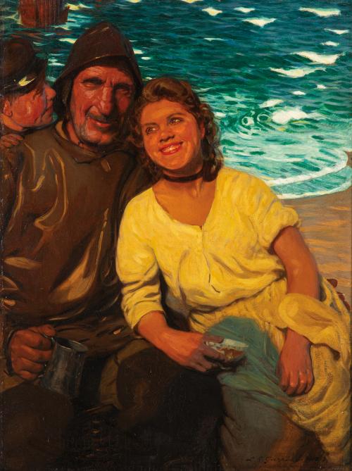 511   -  <p><span class="object_author">LEANDRO GARRIDO (Francia, 1868 - 1909) - Retrato en el mar </span></p>