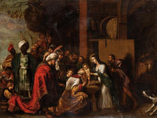 315   -  <p><span class="object_author">SEGUIDOR DE PEDRO PABLO RUBENS (Siegen, 1577 - Amberes, 1640) - Adoración de los Magos </span></p>