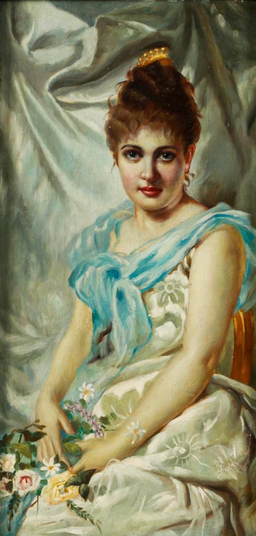 463   -  <p><span class="object_author">ESCUELA MURCIANA DEL S. XIX-XX. CÍRCULO DE ALEJANDRO SÉIQUER (Murcia, 1851 - 1921) - Retrato de dama con ramillete de flores </span></p>