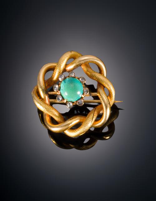 733   -  <p><span class="object_title">BROCHE ORO AMARILLO 18KTS CON TURQUESA </span></p>