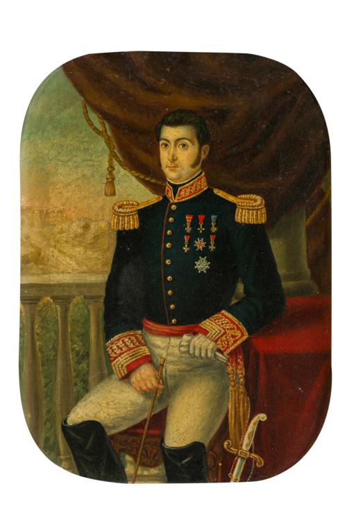 ESCUELA ESPAÑOLA S. XIX, Retratos de caballeros , Pareja de