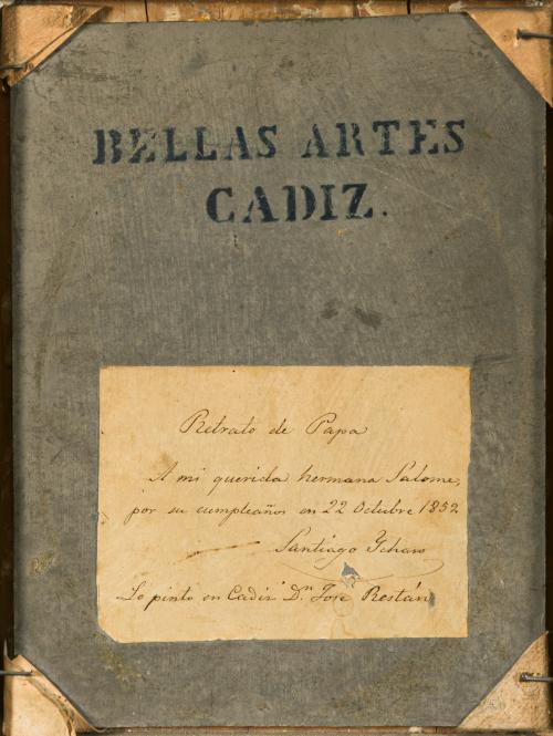JOSÉ RESTÁN (Activo en Cádiz mediados S. XIX), Retrato de P