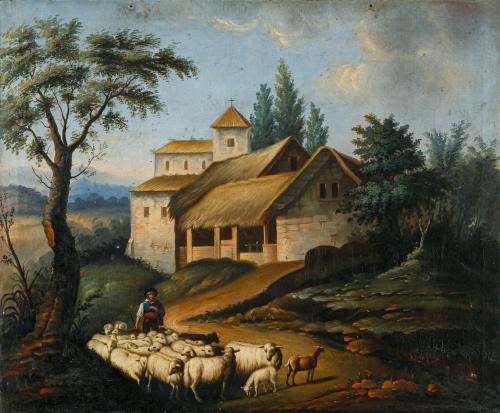 413   -  <p><span class="object_author">ESCUELA ANDALUZA S. XIX  - Paisaje pastoril </span></p>