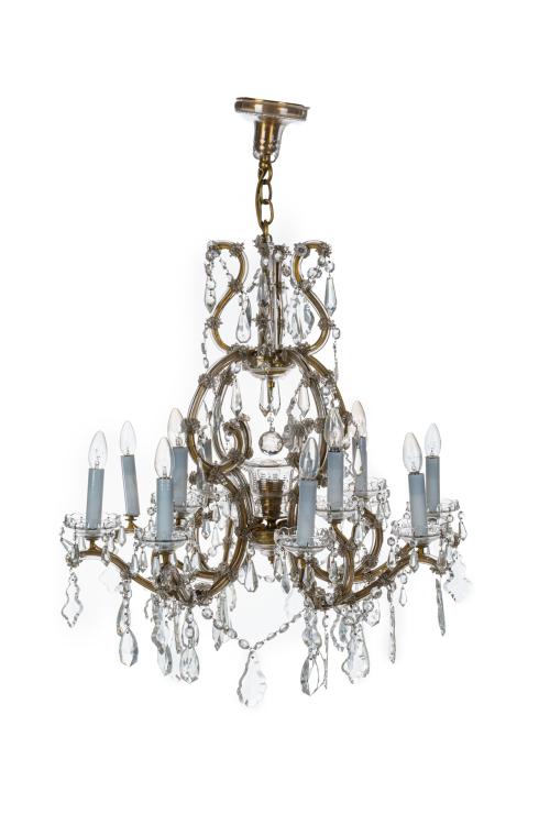 43   -  <p><span class="object_title">Lámpara de techo checoslovaca de 12 luces. </span><br></p>