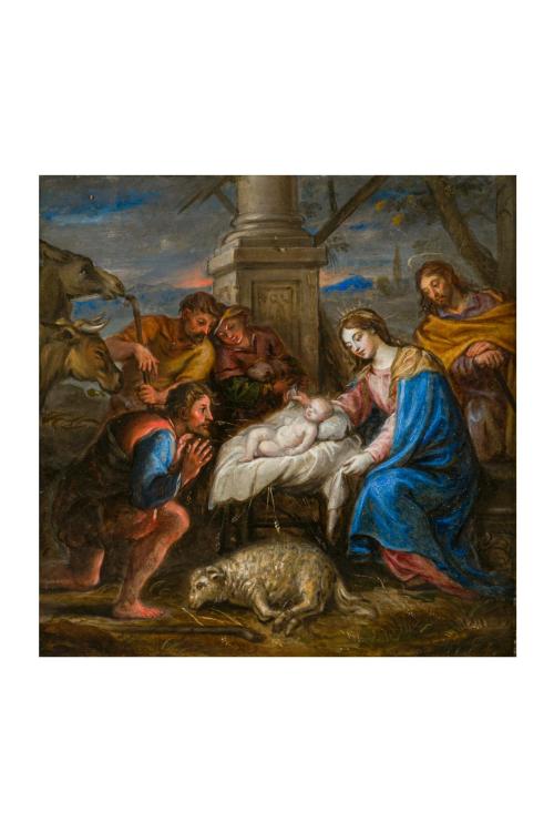 320   -  <p><span class="object_author">CÍRCULO DE FRANCISCO RIZI (Madrid, 1614 - San Lorenzo del Escorial, 1685) - Adoración de los pastores </span></p>