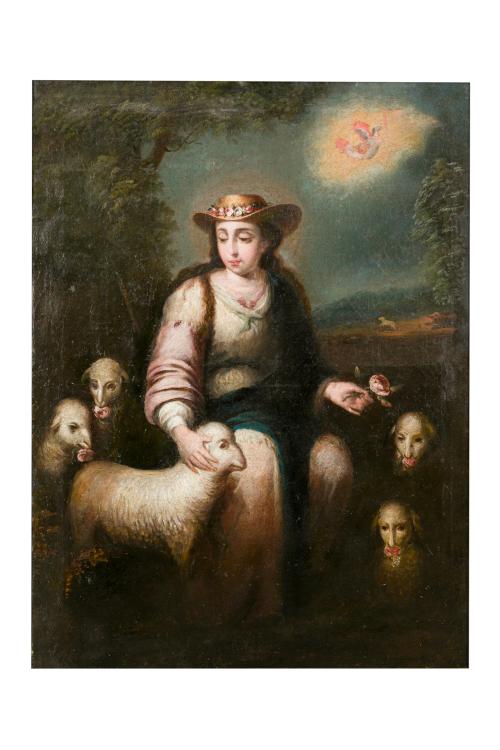 359   -  <p><span class="object_author">ESCUELA SEVILLANA S. XVIII - Divina Pastora</span></p>