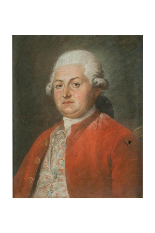 392   -  <p><span class="object_author">ESCUELA ESPAÑOLA S. XVIII - Retrato de caballero con casaca roja </span></p>