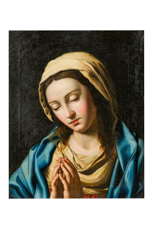 327   -  <p><span class="object_author">SEGUIDOR DE GIOVANNI BATTISTA SALVI, IL SASSOFERRATO (Sassoferato, 1609 - Roma, 1685)  - Virgen en oración </span></p>