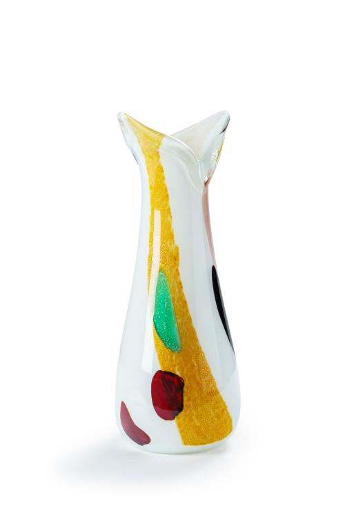 597   -  <p><span class="object_title">Jarrón vintage en cristal de Murano multicolor. </span><br></p>