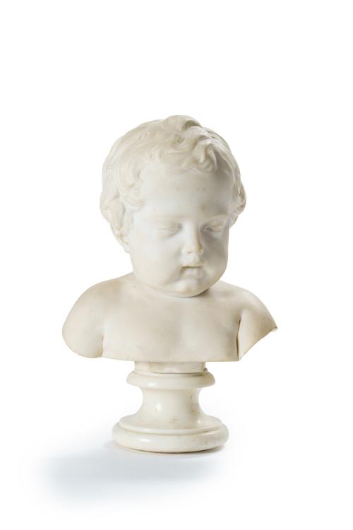 73   -  <p><span class="object_title">ESCUELA FRANCESA, S. XIX<br/>"Busto de niño"<br/>Escultura en mármol de Carrara tallado.</span><br></p>
