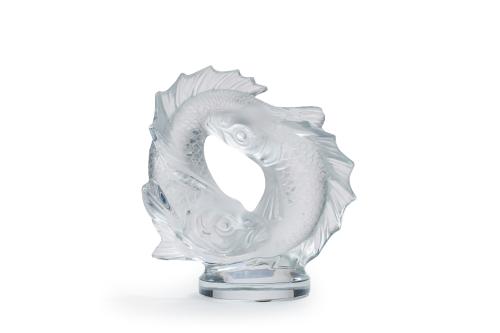 158   -  <p><span class="object_title">LALIQUE. FRANCIA.<br/>"Double fish"<br/>Escultura de pez doble en cristal satinado y en su color.<br/>de Lalique, años 90. Firmado: "Lalique-France".</span><br></p>