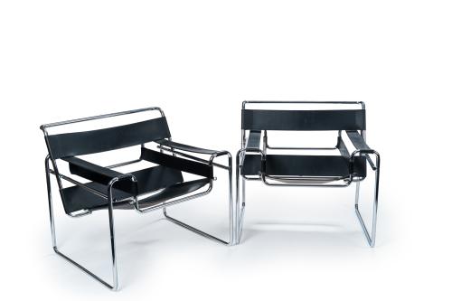 638   -  <p><span class="object_title">Pareja de sillas Wassily o Modelo B3. Diseñada por Marcel Breuer en 1925-26.<br/></span><br></p>