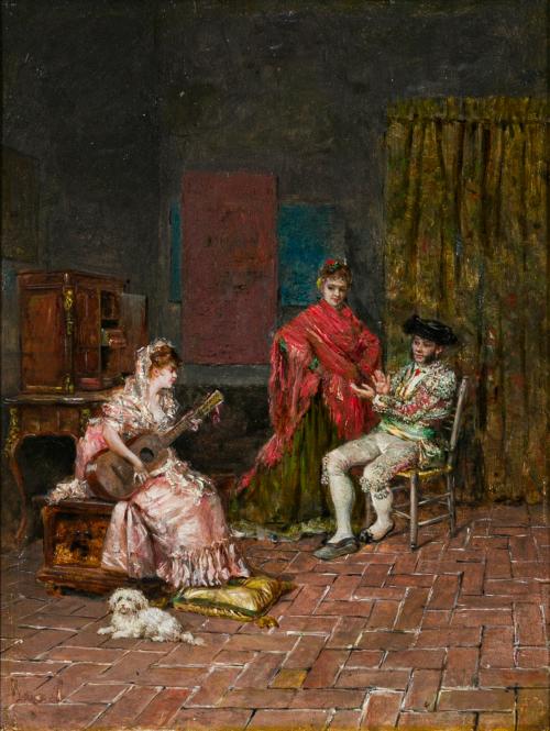 256   -  <p><span class="object_author">ESCUELA ANDALUZA S. XIX  - La carta <br/>La guitarrista y el torero</span></p>