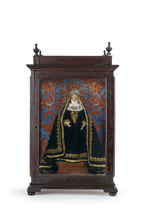 257   -  <p><span class="object_title">Dolorosa de candelero para vestir, en su escaparate. S XIX</span><br></p>