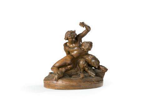 132   -  <p><span class="object_title">SIGUIENDO A CLAUDE MICHEL CLODION (1738-1814), ff. S. XIX-ppios S. XX.<br/>"Bacante y Sátiro"<br/>Escultura en terracota policromada. Firmada.</span><br></p>