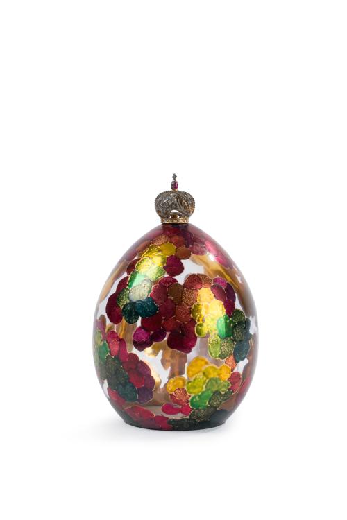 172 - <p><span class="object_title">THEO FABERGÉ (1922-2007)<br/> "The tropical egg"<br/>Huevo en vidrio hecho a mano.</span><br></p>