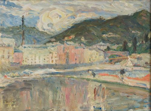 668   -  <p><span class="object_author">EMILIO BOGGIO (Caracas, Venezuela 1857- Auvers - Sur Oise, Francia, 1920) - Un visage sur le petit port</span></p>