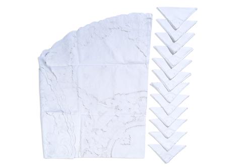 329 - <p><span class="object_title">Elegante mantel para jardín en hilo blanco bordado con hilado y deshilado y trabajo de filtiré. </span><br></p>