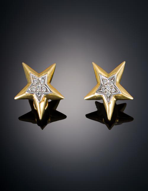 894   -  <p><span class="object_title">PENDIENTES  CON FORMA DE ESTRELLA Y DIAMANTES </span></p>