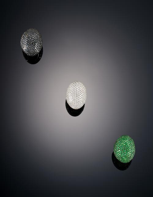808   -  <p><span class="object_title">CONJUNTO DE TRES SORTIJAS BOMBÉ </span></p>