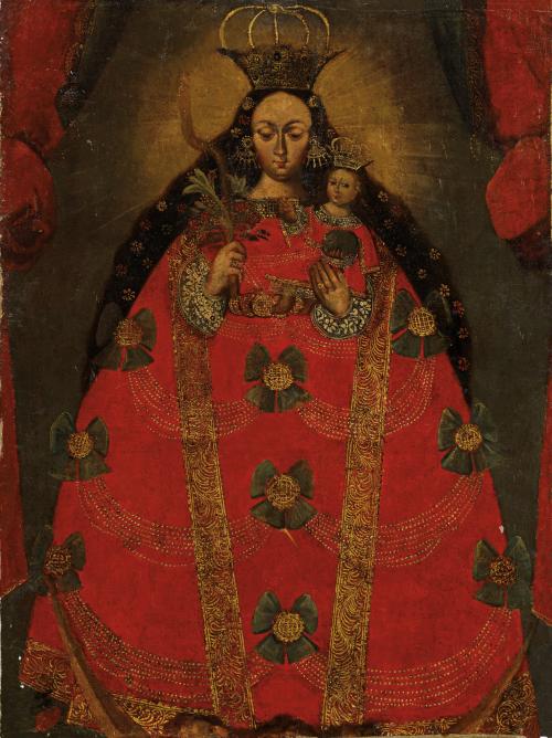 250   -  <p><span class="object_author">ESCUELA BOLIVIANA FNS. S. XVIII - Virgen con Niño </span></p>