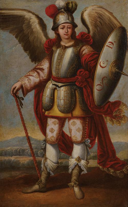 256   -  <p><span class="object_author">ESCUELA CUZQUEÑA S. XVIII - San Miguel Arcángel </span></p>