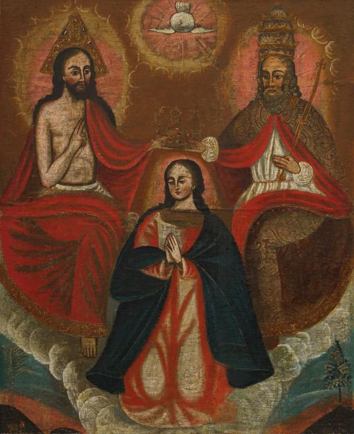247   -  <p><span class="object_author">ESCUELA COLONIAL DEL S. XVIII - Coronación de la Virgen </span></p>