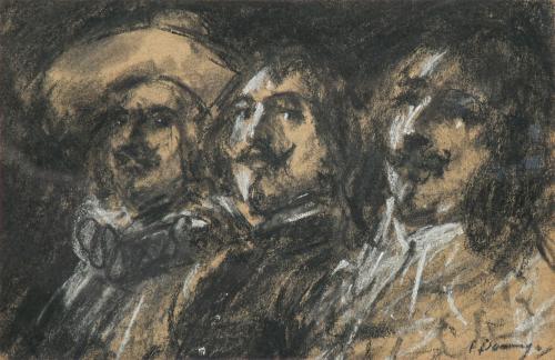 436   -  <p><span class="object_author">ROBERTO DOMINGO (París, 1883 -Madrid, 1956) - Estudio de tres retratos masculinos </span></p>