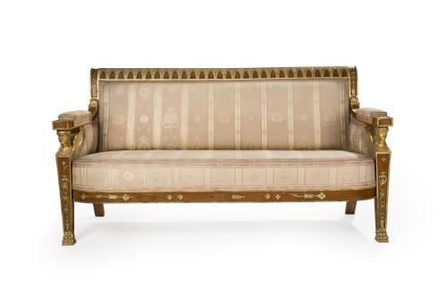 Juego de mobiliario de estilo Imperio formado por: sofá, 2 