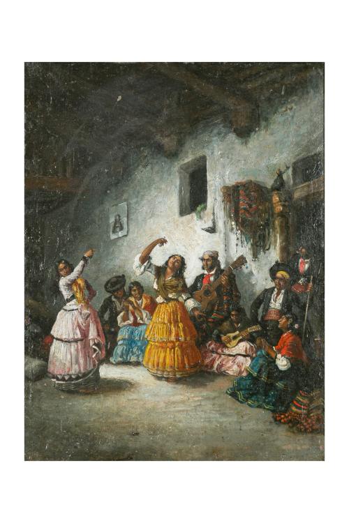 261   -  <p><span class="object_author">ESCUELA ESPAÑOLA S. XIX  - Juerga flamenca </span></p>