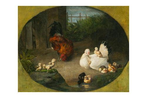 381   -  <p><span class="object_author">EUGENE REMY MAES (Bélgica, 1849 - 1931) - Corral de gallinas </span></p>