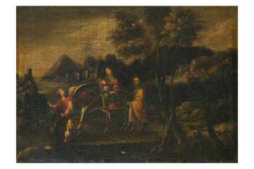 CÍRCULO DE JOSÉ DE ANTOLÍNEZ (Madrid, 1635 - 1675), Huida a