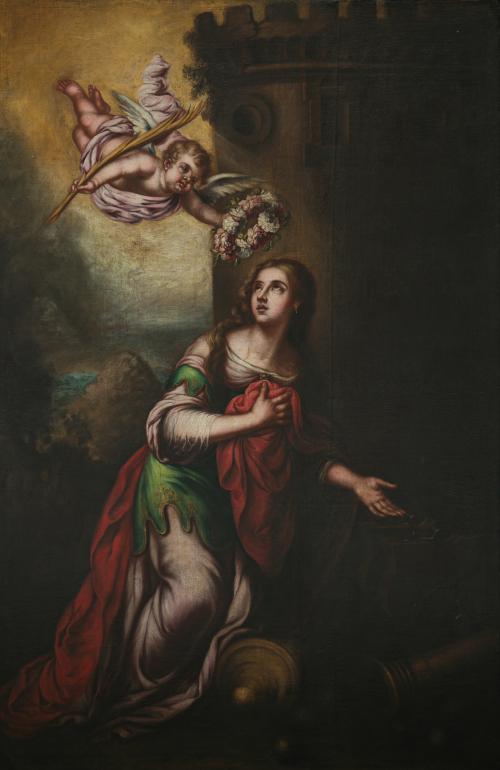 315   -  <p><span class="object_author">ATRIBUIDO A SEBASTIÁN GÓMEZ, EL MULATO (Granada, activo entre 1690 - 1699 - Santa Bárbara </span></p>