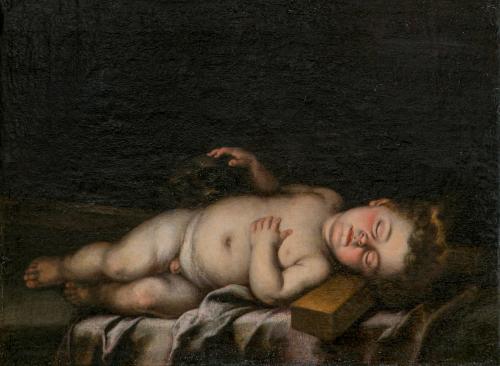 310   -  <p><span class="object_author">BARTOLOMÉ ESTEBAN MURILLO (Sevilla, 1617 - 1682) - El Niño Jesús dormido sobre la cruz</span></p>