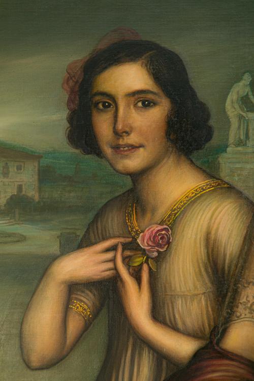 JULIO ROMERO DE TORRES (Córdoba, 1874 - 1930), Retrato de R