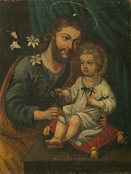 357   -  <p><span class="object_author">ESCUELA ESPAÑOLA S. XVIII - San José con el NIño </span></p>